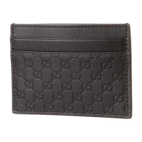 Gucci Black Leather Guccissima Card Holder - Picture 4 of 6